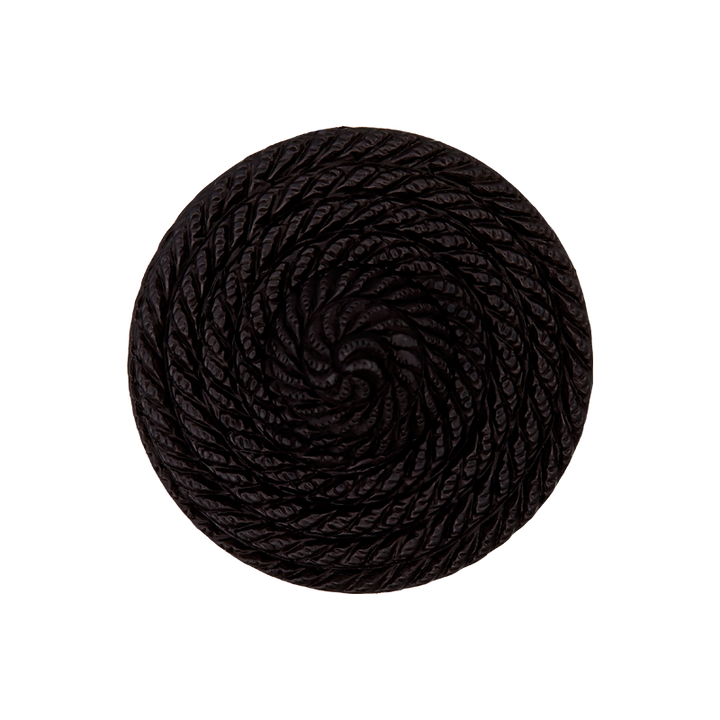 Polyesterknopf Öse, 20mm, schwarz