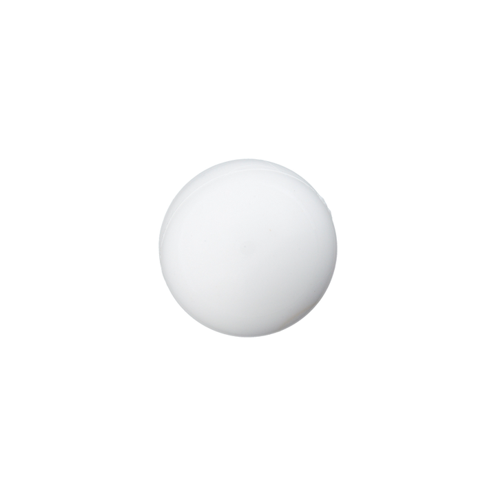 Polyesterknopf mit Kanalöse, Kugel, 11mm, weiß