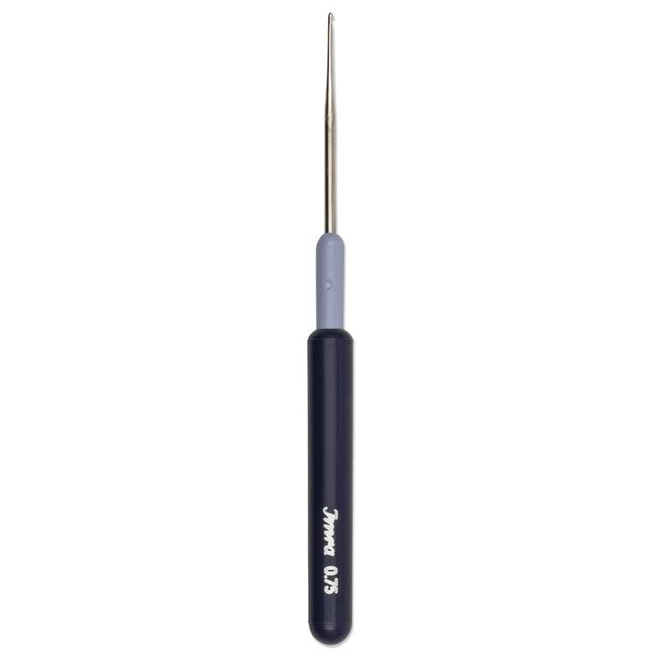 Крючки для тонкой пряжи с пластиковой ручкой, 0,75мм, серебристого цвета