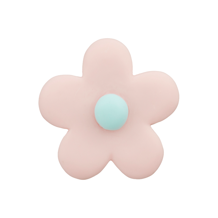 Polyesterknopf Öse, Blume, 25mm, rosa
