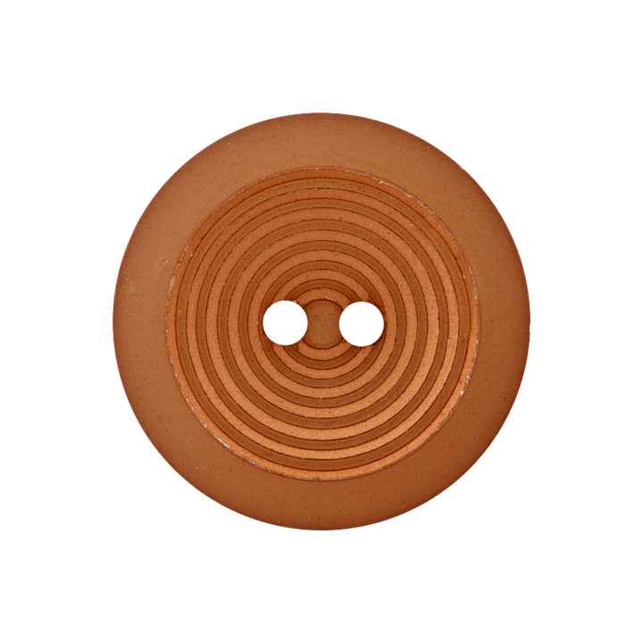 Polyesterknopf 2-Loch, Kreise, 23mm, hellbraun