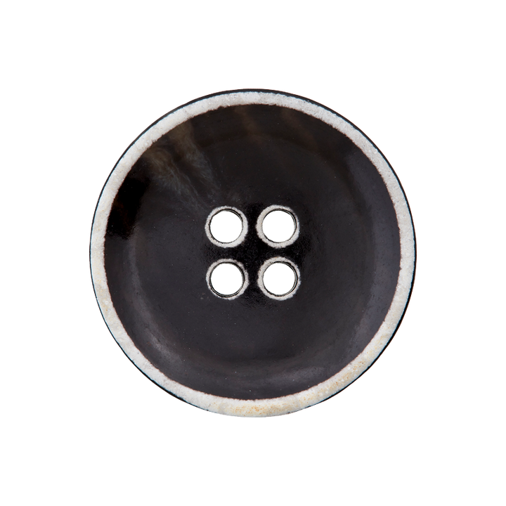Пуговица из полиэстера, с 4 отверстиями, 23 мм, черный цвет