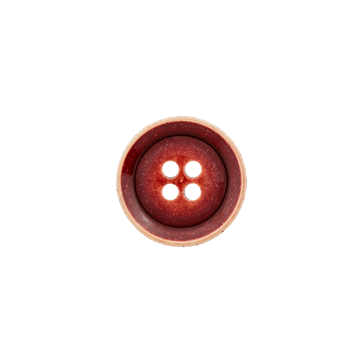 Пуговица из полиэстера, с 4 отверстиями, 15мм, красный, темный цвет
