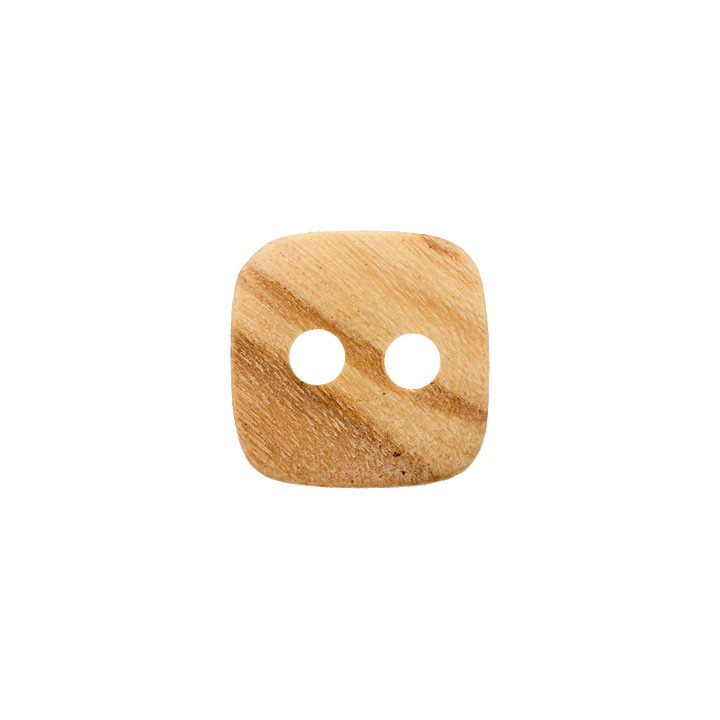 Wood button 2-holes, Square