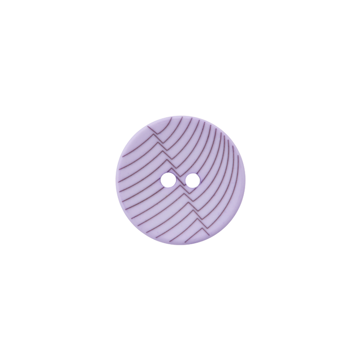 Пуговица из полиэстера, с 2 отверстиями, Линии, 18мм, сиреневый цвет