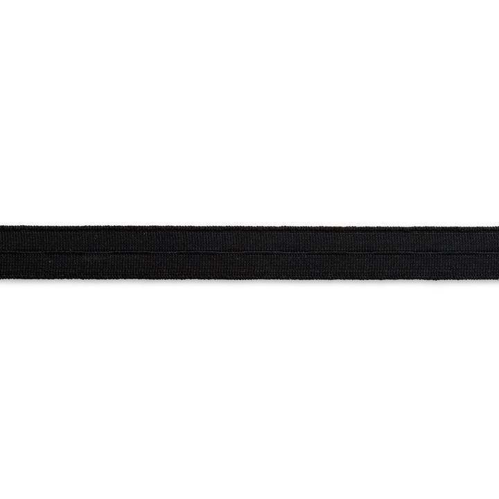 Эластичная лента с прорезными петлями, гладкая, 18мм, черная, 10м