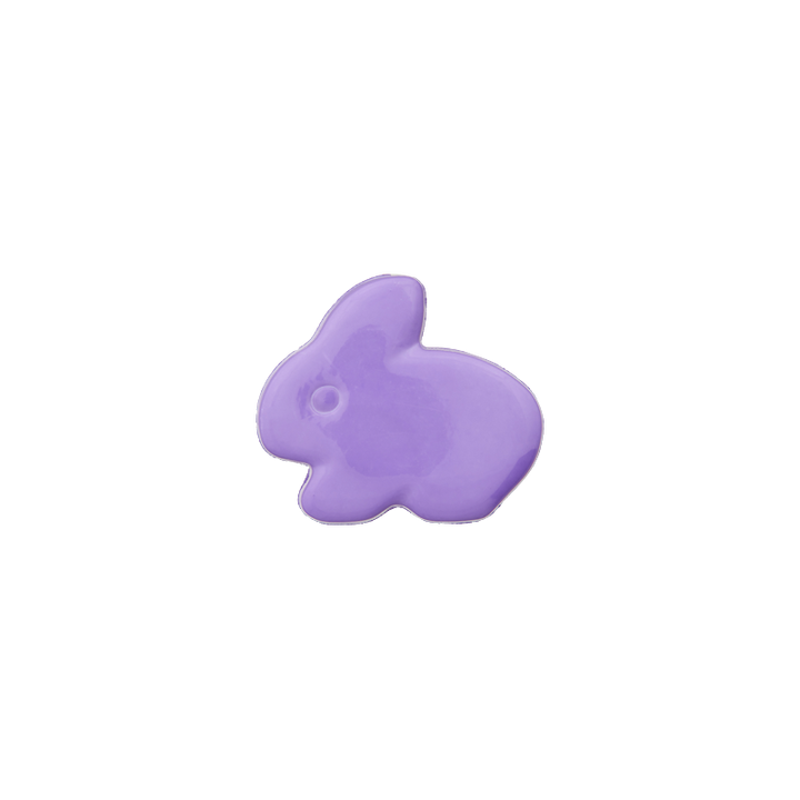 Polyesterknopf Öse, Hase, 13mm, violett