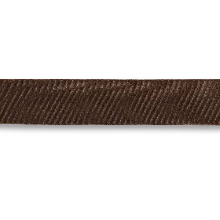 Косая бейка - "DUCHESSE", 40/20мм, коричневый, темный цв.