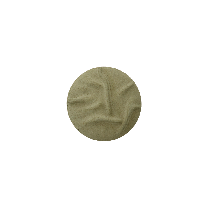 Bouton polyester pied, 15mm, olivee clair