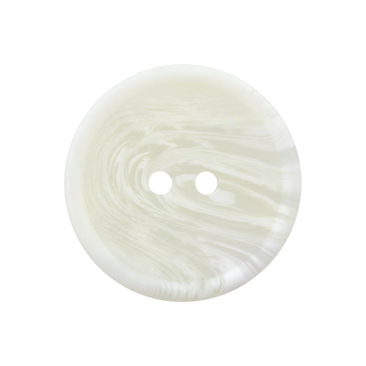Polyester button 2-holes, with grain, 25mm, cream