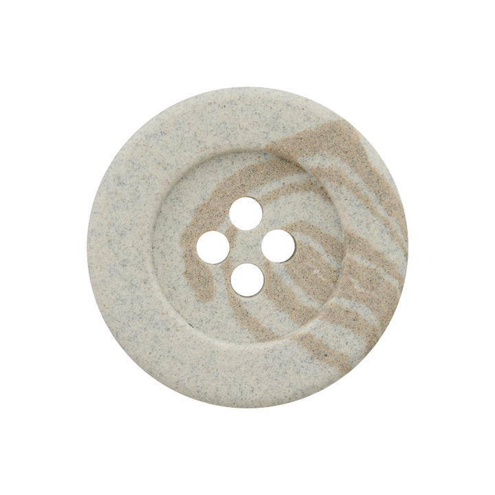 Hemp/polyester button, 4-holes, recycled ,23mm,light grey