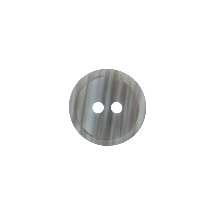 Polyester button 2-holes, 15mm, medium grey