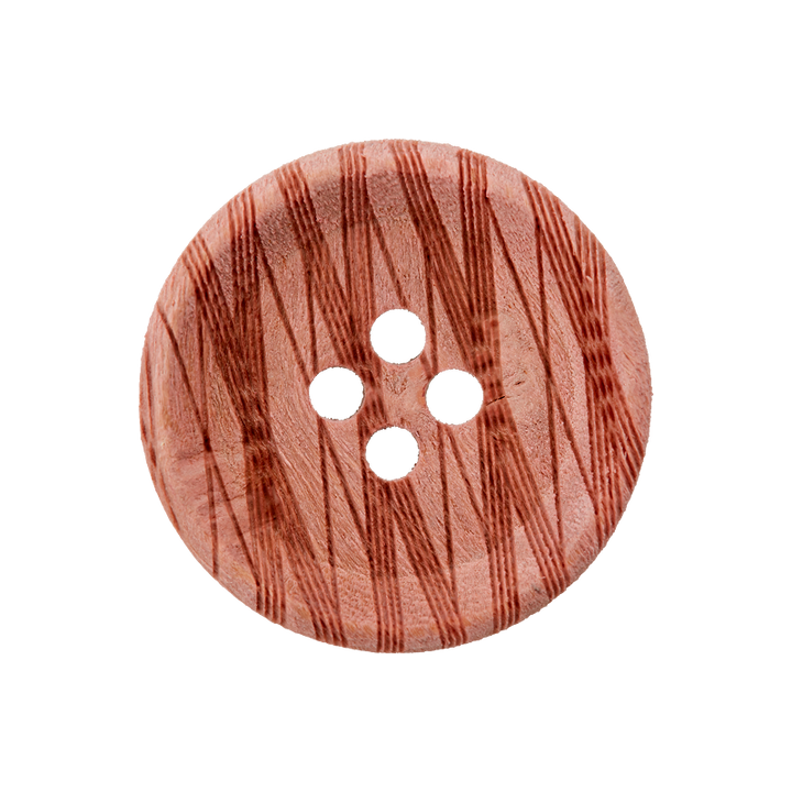 Wood button 4-holes, 20mm, rose
