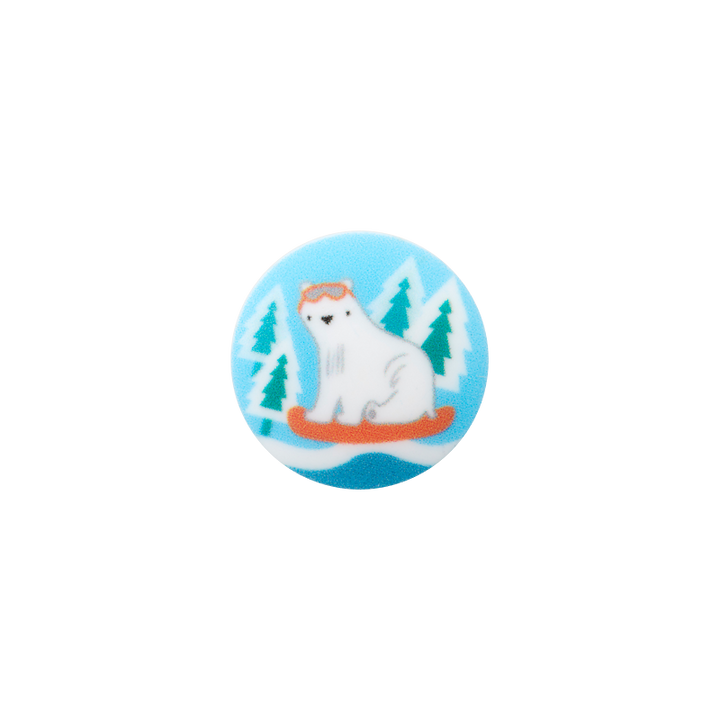 Polyester button shank, Polar Bear