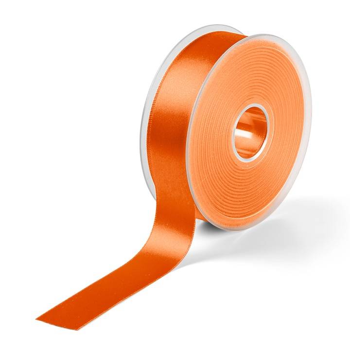 Атласная лента, 25мм, оранжевая