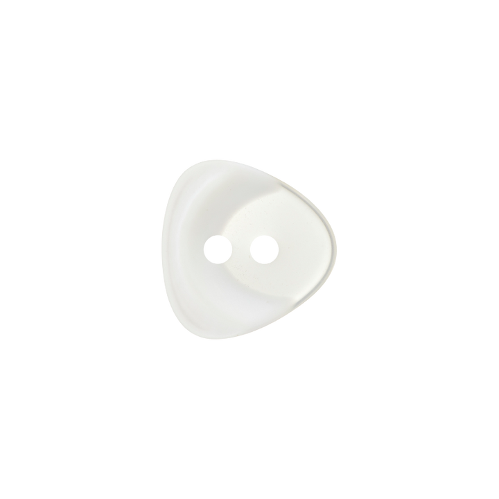 Polyester button 2-holes, square, 15mm, white