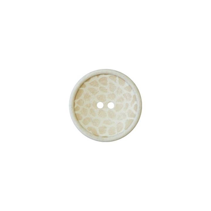 Polyester button 2-holes, Leopard Print, 15mm, beige