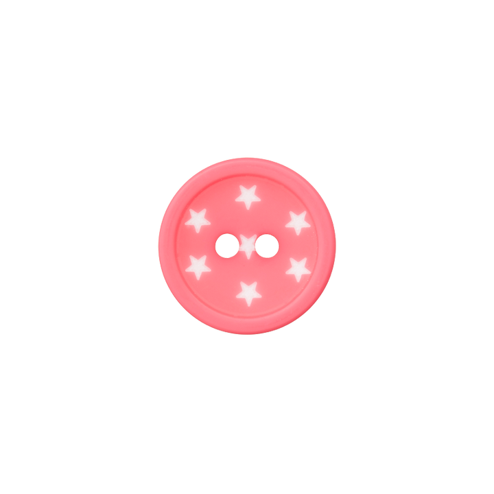 Polyesterknopf 2-Loch, 15mm, pink