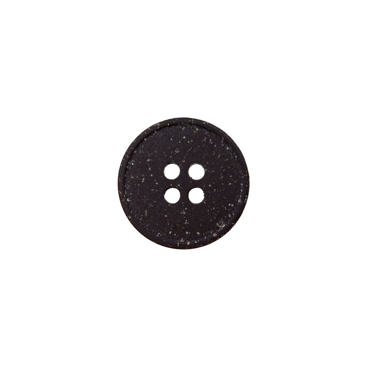 Hanf/Polyesterknopf 4-Loch, recycelt, 11mm, dunkelgrau