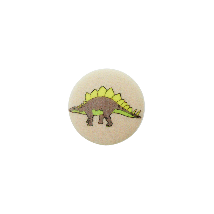 Пуговица «Динозавр», из полиэстера, на ножке, 15 мм, многоцветный цвет