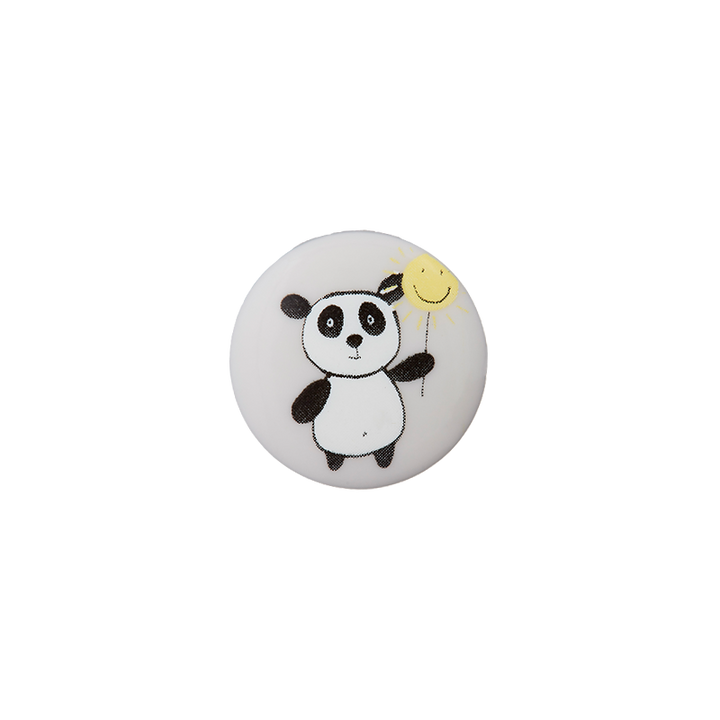 Пуговица «Панда», из полиэстера, на ножке, 15 мм, серый, светлый цвет