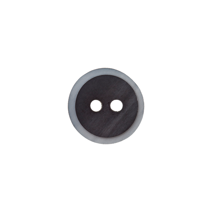 Polyesterknopf 2-Loch, 11mm, dunkelgrau