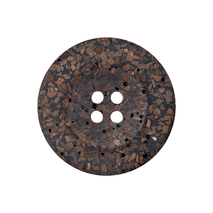 Пуговица из кокоса, с 4 отверстиями, переработанная из вторсырья, 28 мм, коричневый, темный цвет