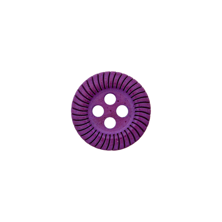 Bouton polyester 4-trous, 11mm, violet