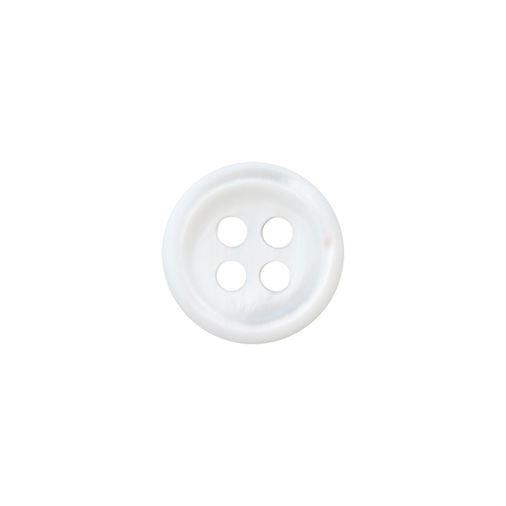 Bouton nacre 4-trous 11mm blanc