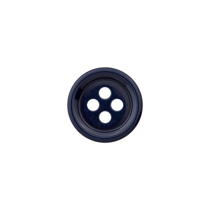 Polyester button 4-holes, 15mm, navy