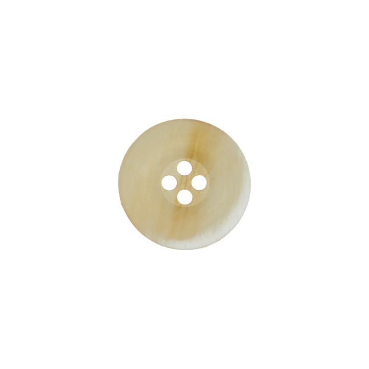 Bouton polyester 4-trous 15mm beige