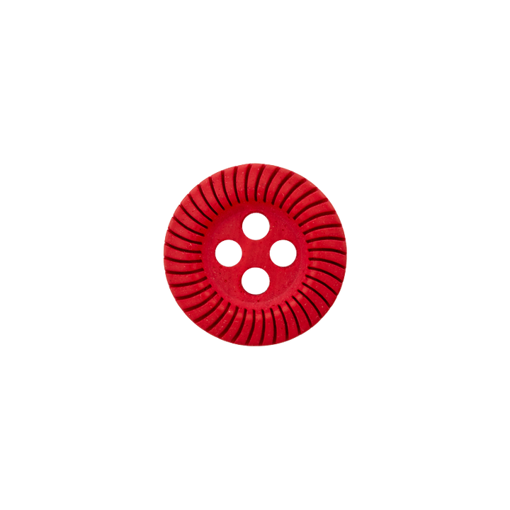 Bouton polyester 4-trous, 11mm, rouge