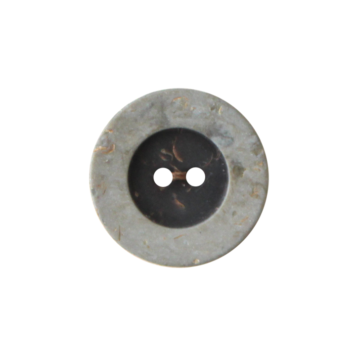 Polyesterknopf, 2-Loch, 28mm, mittelgrau