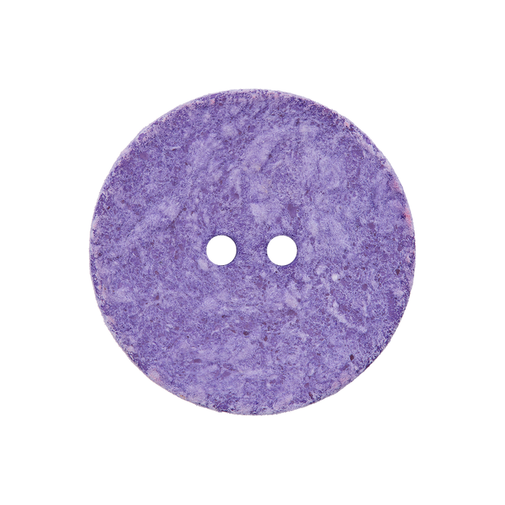 Cotton/polyester button 2-holes, recycled, 28mm, lilac
