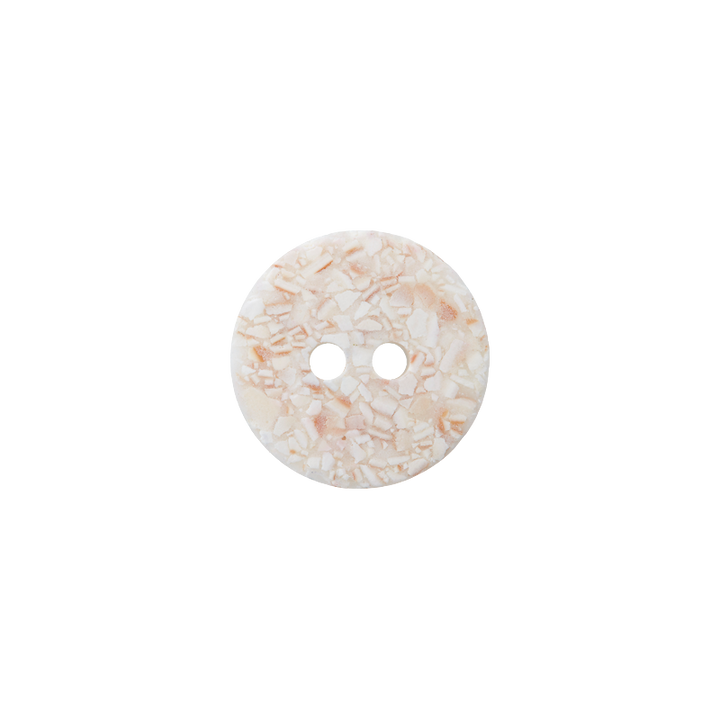 Eggshell/polyester button 2-holes, recycled, 15mm, cream