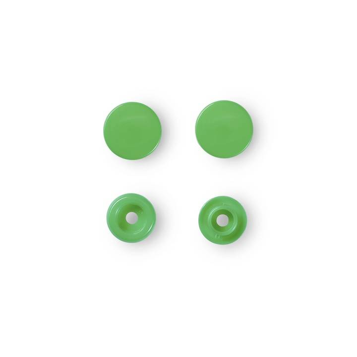 Non-sew press fasteners, Colour Snaps, round, 12.4mm, light green