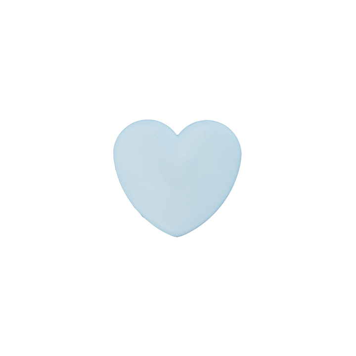 Пуговица «Сердце», из полиэстера, на ножке, 15 мм, синий, светлый цвет