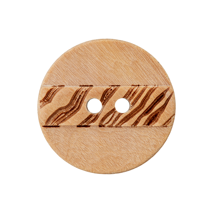 Wood two-hole button 23mm brown