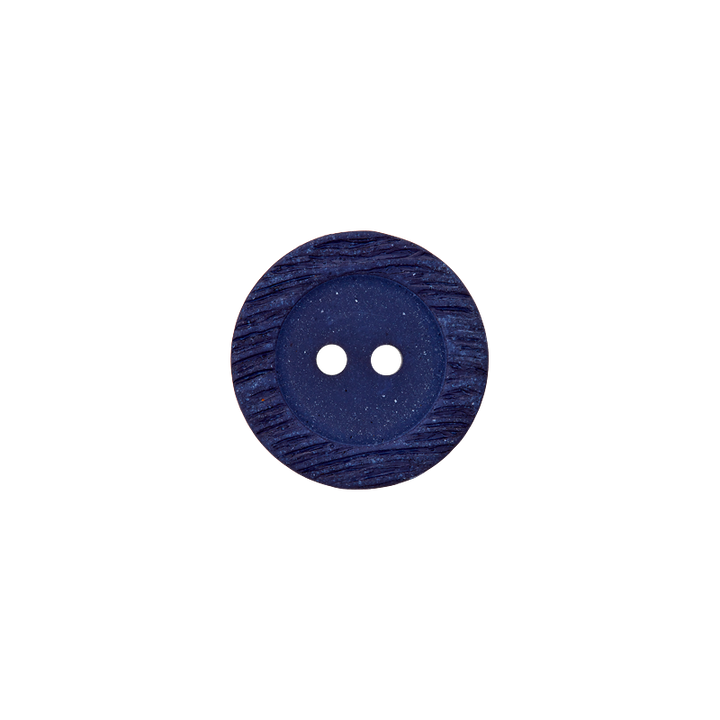 Polyesterknopf 2-Loch, 15mm, blau
