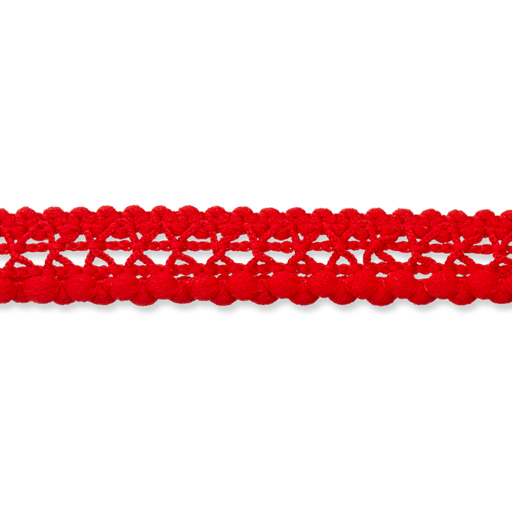 Pompon braid, 12mm, red