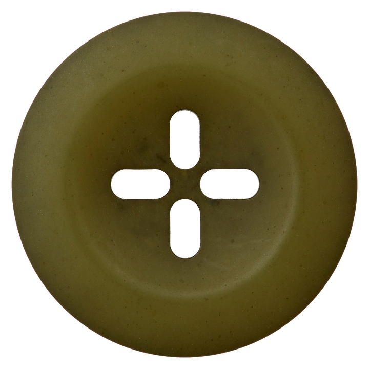 Bouton polyester 4-trous, 28mm, olive