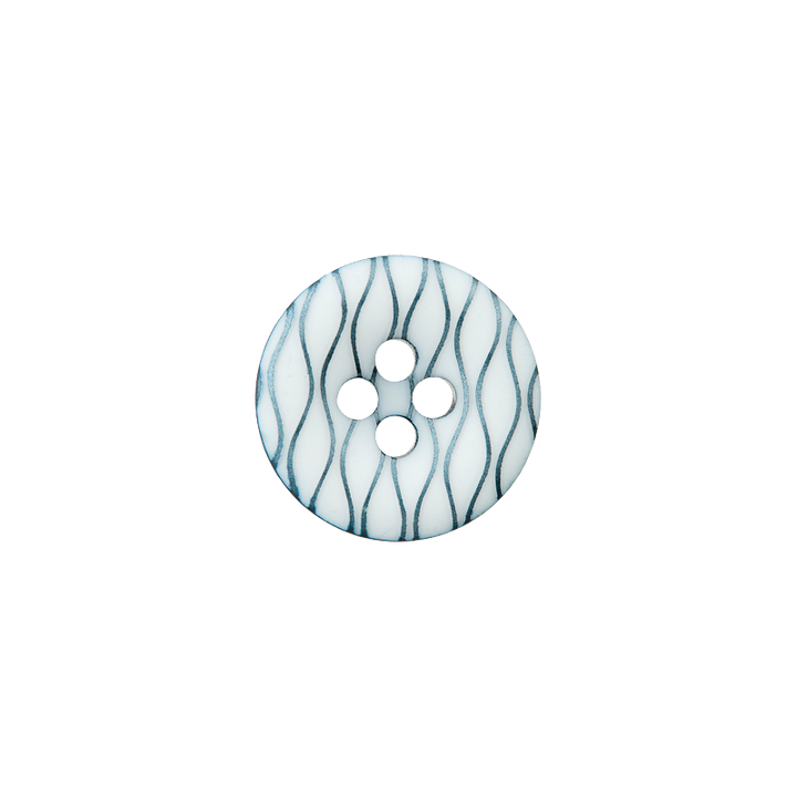 Пуговица из полиэстера, с 4 отверстиями, 15мм, петролевый цвет