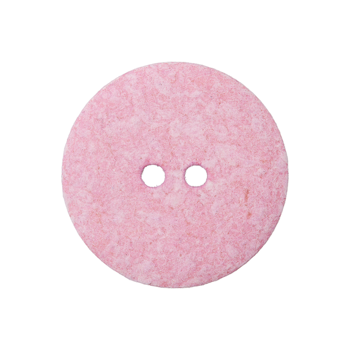 Cotton/polyester button 2-holes, recycled, 12mm, rose
