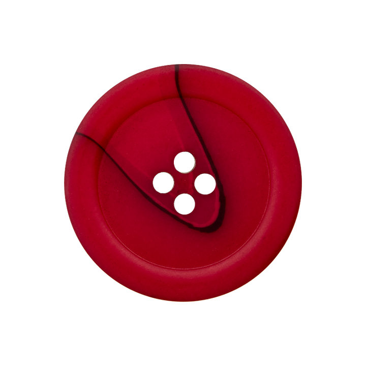Пуговица из полиэстера, с 4 отверстиями, 20мм, цвет красный, темный