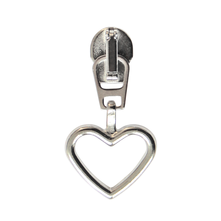 Zip Puller, Heart, 43mm, silver