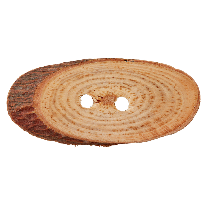 Пуговица деревянная, с 2 отверстиями, 50 мм, коричневый, светлый цвет