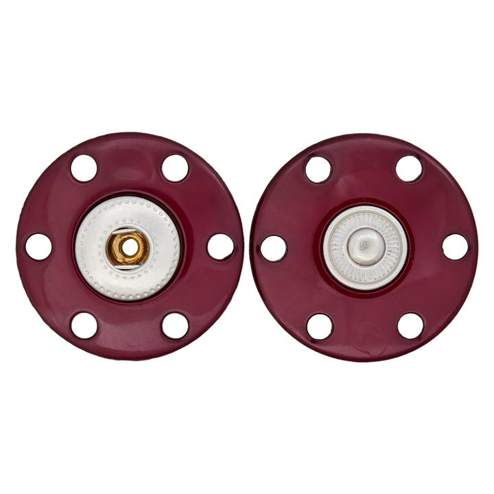 Metal/Polyester snap button 25mm red