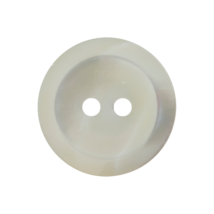Perlmuttknopf 2-Loch, 9mm, weiß
