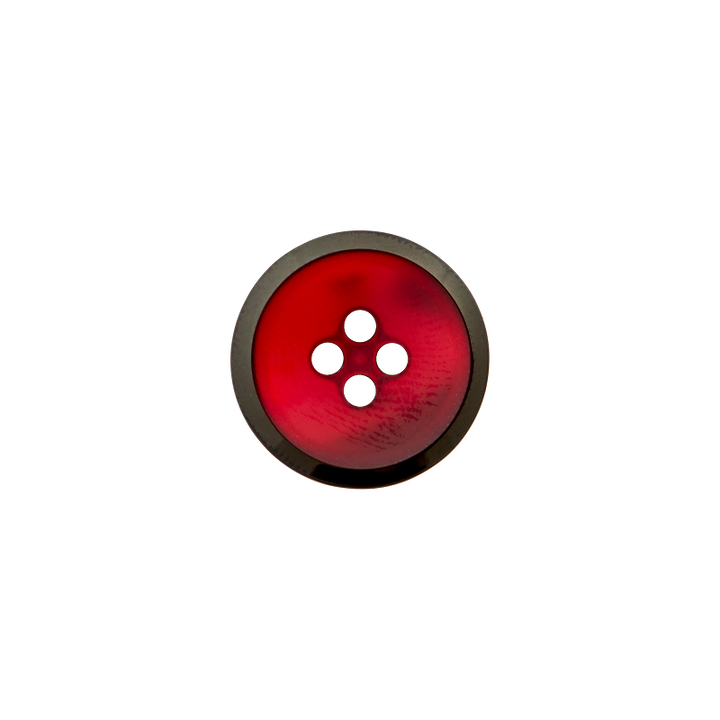 Polyester button 4-holes, 18mm, red