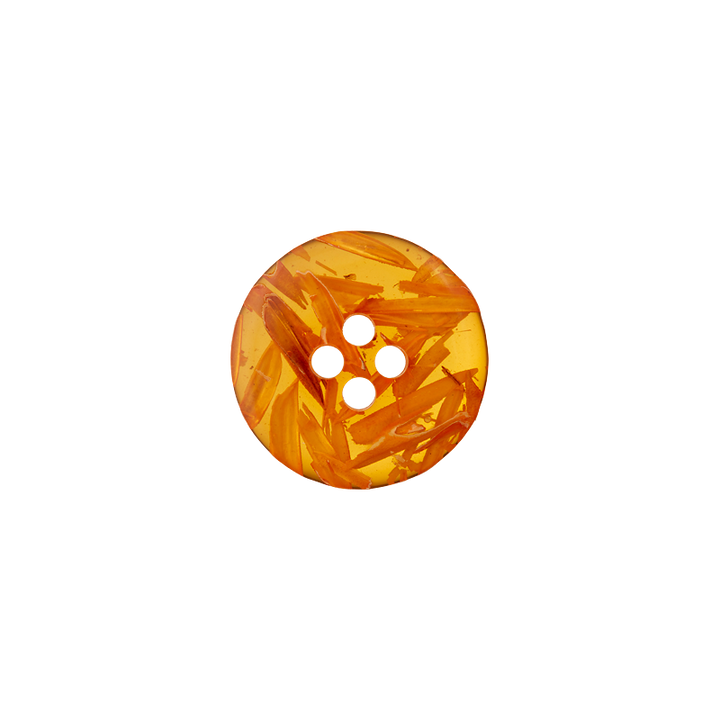 Polyester/rice shell 4-holes button 18mm orange